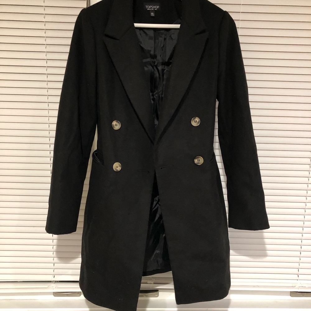 Black pea coat.